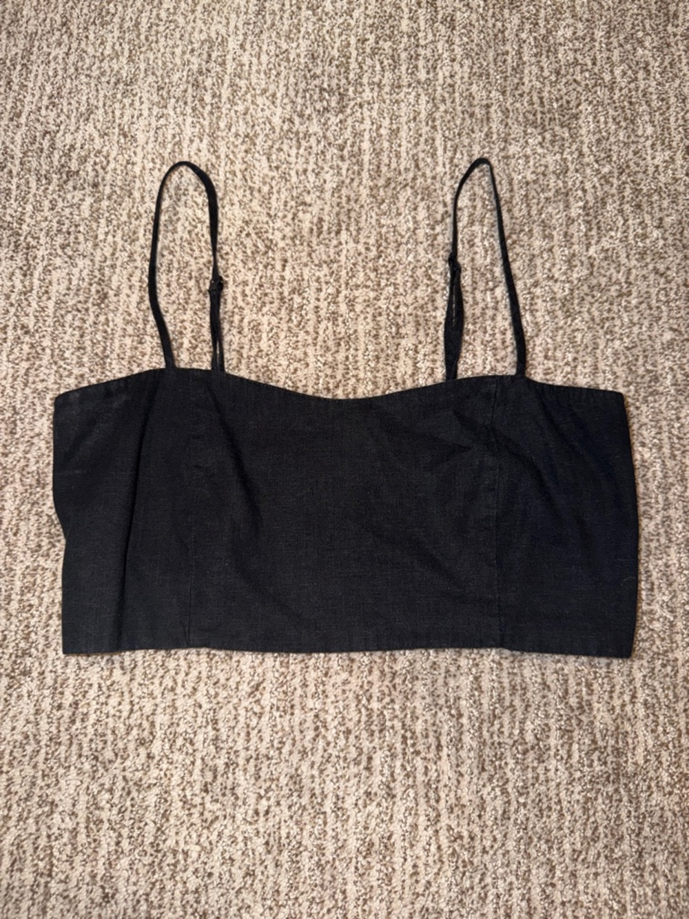 Brandy Melville Black Cropped Spaghetti Strap Tank